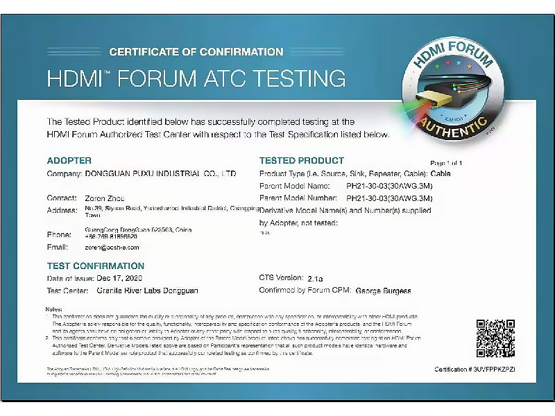 HDMI certification（3m）